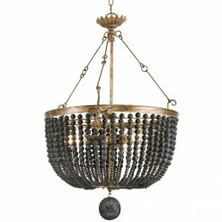 Regina Andrew Fabian Wood Bead Chandelier