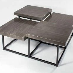 Chic House Forever Wood And Metal Base Coffee Table