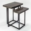 Chic House Forever Wood And Metal Base End Table
