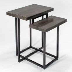 Chic House Forever Wood And Metal Base End Table