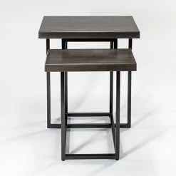 Chic House Forever Wood And Metal Base End Table
