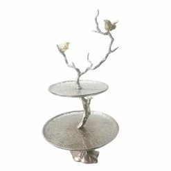Chic House Forever Home Décor Iron Branch 2-Tiered Tray