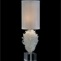 John Richard Windowpane Selenite Bloom Table Lamp