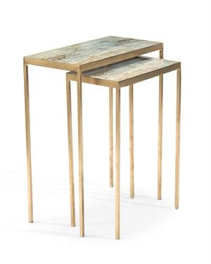 John Richard Set Of 2 Lustrous Sky Stacking Tables 3 John Richard Set Of 2 Lustrous Sky Stacking Tables