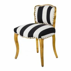 Chic House Forever Striped Armless Chair Living Room