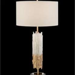 John Richard Gold Leaf Selenite Table Lamp