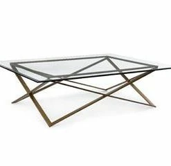 John Richard Gold Base W/ Beveled Glass Top