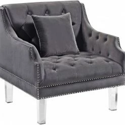 Chic House Forever Living Room Roxy Velvet Chair