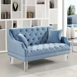 Chic House Forever Roxy Velvet Loveseat