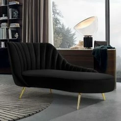 Chic House Forever Margo Velvet Chaise Lounge