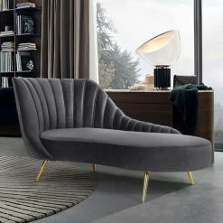 Chic House Forever Margo Velvet Chaise Lounge