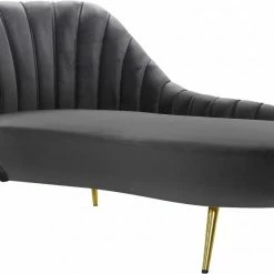Chic House Forever Living Room Margo Velvet Chaise Lounge