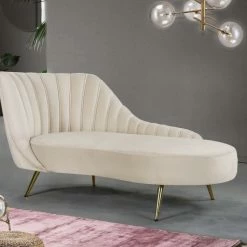 Chic House Forever Margo Velvet Chaise Lounge