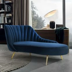 Chic House Forever Margo Velvet Chaise Lounge