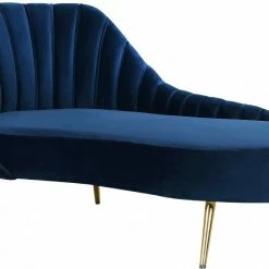 Chic House Forever Living Room Margo Velvet Chaise Lounge