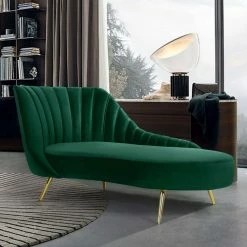 Chic House Forever Margo Velvet Chaise Lounge