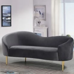 Chic House Forever Living Room Ritz Velvet Loveseat