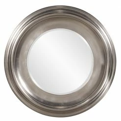 Howard Elliott Christian Round Silver Mirror