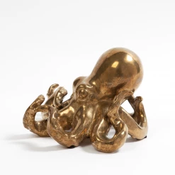 Global Views Octopus-Matte Gold