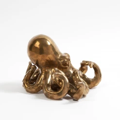 Global Views Octopus-Matte Gold