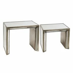 Chic House Forever Living Room Mirrored Side Tables
