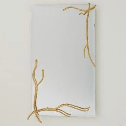 Global Views Twig Mirror-Gold Leaf-Lg