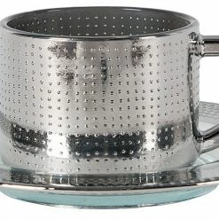 Chic House Forever Housewares Silver Cup & Saucer