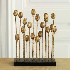 Global Views Poppy Pod Sculpture Multi-Gold