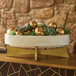 Global Views LAX Bowl-Oval-Gold