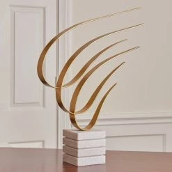Global Views Swoosh Sculpture-Gold
