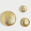 Global Views Sea Urchin Wall Sculpture-Gold