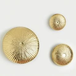 Global Views Sea Urchin Wall Sculpture-Gold