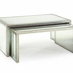 John Richard Set Of Two Eglomise Nesting Cocktail Tables