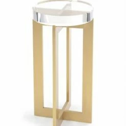 John Richard Brass And Crystal Martini Table