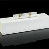 John Richard White Box With Alabaster Handles