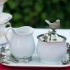 Vagabond House/Arthur Court Vagabond House / Arthur Court Stoneware Creamer Set - Pewter Song Bird