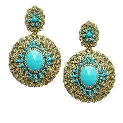 Roni Blanshay Gold Plated Metal Round Mesh Earring