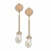 Roni Blanshay Swarovski Crystal Gold Plated Metal Earring