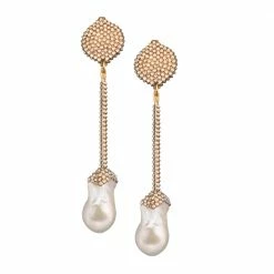 Roni Blanshay Swarovski Crystal Gold Plated Metal Earring