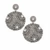 Roni Blanshay Silver Plated Metal Earring With Swarovski Crystals Accent