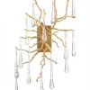 John Richard Brass And Glass Teardrop Two-Light Wall Sconce