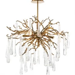 John Richard Brass And Glass Seven-Light Chandelier