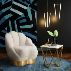 Chic House Forever Bloom Velvet Chair