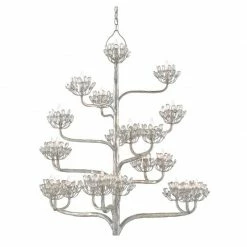 Currey And Company Agave Americana Chandelier Silver