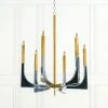 John Richard Acrylic And Brass Six-Light Chandelier