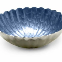 Julia Knight Peony 15" Round Bowl Gold Snow