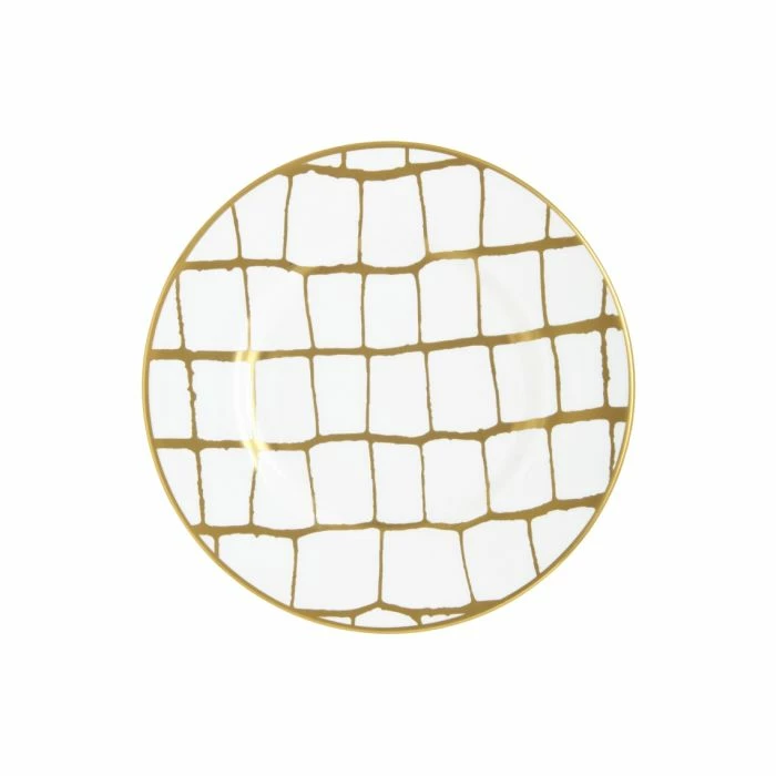 Prouna Alligator Gold-White Bread & Butter Plate 3 Prouna Alligator Gold-White Bread & Butter Plate