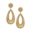 Roni Blanshay Swarovski Crystal Sprayed Open Teardrop Gold Mesh Earring