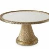Julia Knight Florentine 14" Pedestal Server Gold Snow