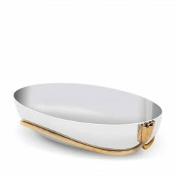 L'OBJET Deco Leaves Serving Boat-Large